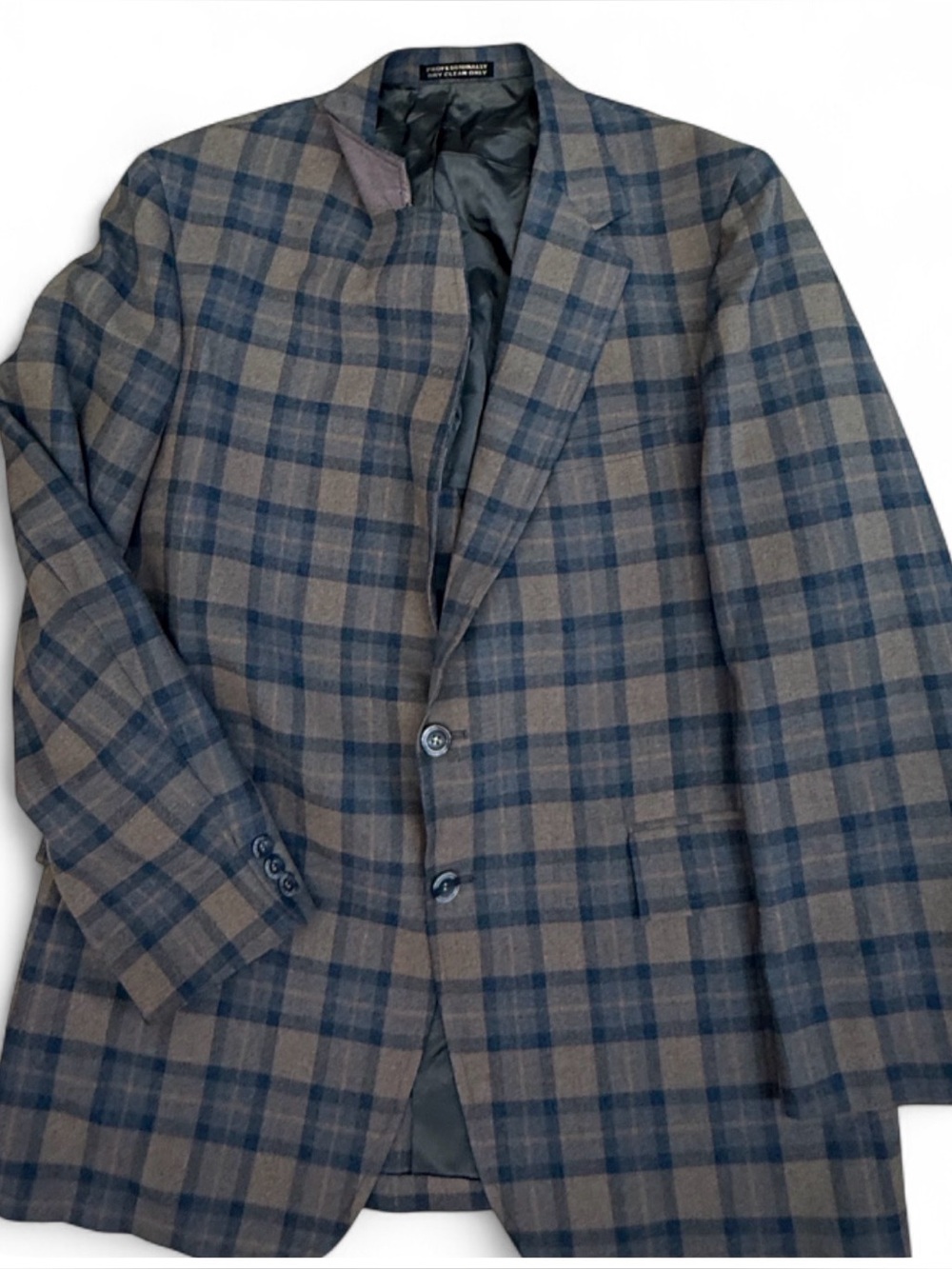 Stetson Brown & Navy Plaid Sport Coat